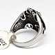 Personalized 304 Stainless Steel Skull Wide Band Rings for Men RJEW-F018-15-2