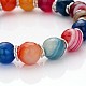 Faceted Natural Agate Round Beads Stretch Bracelets BJEW-JB01909-01-2