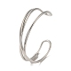 304 Stainless Steel Wire Wrap Cuff Bangles BJEW-Q773-06B-P-1