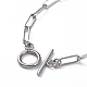 304 Stainless Steel Paperclip Chain Bracelets BJEW-JB04967-3