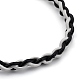 Bracelets de cordons en cuir de vachette tressés réglables unisexes BJEW-JB05393-03-2