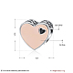 Сердце 925 стерлингового серебра эмали европейские шарики STER-BB15842-B-3