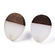 Resin & Walnut Wood Stud Earring Findings MAK-N032-006A-A06-2