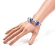 Glass Round Beaded Bracelet with Alloy Sea Turtle BJEW-JB07847-5