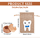 Fingerinspire コラム木製乳歯収納ボックス  長方形のリネンのかわいい乳歯プリントの巾着袋付き  ブルー  箱：5.1x4.05センチメートル  内径：3.75のCM ABAG-FG0001-02B-2
