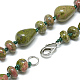 Colliers de perles en unakite naturelle NJEW-S389-01-2