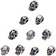 UNICRAFTALE 10pcs 5 Styles Stainless Steel Skull Head Beads Antique Silver & Stainless Steel Color Skull Spacer Beads Small Hole Bead Finding Halloween Decoration for Bracelet Necklace Jewelry Making STAS-UN0001-08-1