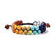 Bracelet perles tressées imitation ambre & pierres mixtes rondes pour femme fille BJEW-JB06962-01-1