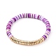 Bracelets élastiques faits à la main de perles heishi en pâte polymère X-BJEW-JB05704-2