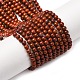 Натуральный красный яшма нити круглый шарик G-A130-3mm-08-01-2