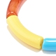 Acrylic Curved Tube Beaded Stretch Bracelet BJEW-JB07980-05-4