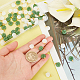 Dicosmetic 80 pieza 2 colores cuatro colgantes de hojas de vidrio st. Amuletos de trébol del Día de San Patricio con aros de latón dorado GLAA-DC0001-09-3