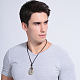 Adjustable Men's Zinc Alloy Pendant and Leather Cord Lariat Necklaces NJEW-BB16019-A-8