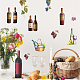 SUPERDANT 9PCS Wine Bottle Wall Decals Watercolor Red Wine Bottle Kitchen Decoration Theme Wall Sticker Grapes Artwork Stick Fruit Wall Decal for Kitchen Dining Room Bar Home Restaurant DIY-WH0228-437-7