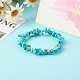 Synthetic Turquoise(Dyed) Chip Bead Stretch Bracelets for Children BJEW-JB06388-08-2
