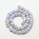 Tiras de perlas de chip de ágata de encaje azul natural teñido G-P091-30-2