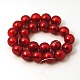 Perles de verre en feuille d'argent faites main rondes rouges X-FOIL-G019-10mm-07-2