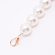 Poignées de sac de perles rondes en acrylique blanc FIND-TAC0006-24K-02-3