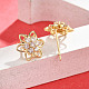 Серьги-гвоздики из латуни с микро-паве и прозрачным фианитом EJEW-H162-06G-2
