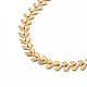 Collar de cadena de eslabones de espiga de trigo esmaltada NJEW-P220-02G-07-3