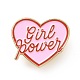 Broche en émail word girl power X-JEWB-D013-02F-1