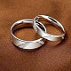 真鍮製指輪  ラインストーン付き  カップルリング  男性のための結婚式のテーマ  プラチナ  クリスタル  内径：19.4mm RJEW-BB42840-F-3