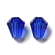 ガラス模造オーストリアクリスタルビーズ  多面カット  ダイヤモンド  ミディアムブルー  6x5mm  穴：1mm GLAA-H024-13C-32-2