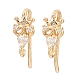 Серьги-крючки с короной из латунных микрокристаллов с прозрачными кубическими циркониями KK-A274-04G-1