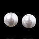 環境に優しいプラスチック模造真珠ビーズ  高い光沢  グレードA  片穴ビーズ  ラウンド  ホワイト  6mm  半分穴：1.2mm MACR-S278-6mm-01-2