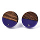 Accessoires de boucles d'oreilles en résine opaque et bois de noyer MAK-N032-008A-B02-2