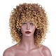 爆発的なヘッドウィッグ  アフリカのかつら女性の短い巻き毛ふわふわ  高温耐熱繊維のかつら  ゴールデンロッド  13.7インチ（35cm） OHAR-G009-02A-1