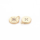 Brass Micro Pave Clear Cubic Zirconia Charms KK-S356-458-NF-2
