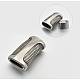 Smooth 304 Stainless Steel Rectangle Magnetic Clasps with Glue-in Ends STAS-E073-15-1