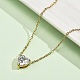 Ожерелья с подвеской в форме сердца из нержавеющей стали 304 с кристаллами кубического циркония для женщин NJEW-Z064-03G-2