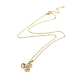 Golden Brass Rhinestone Pendant Necklace with Cable Chains NJEW-P278-A04-2