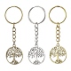 3 Stück 3-farbige Schlüsselanhänger aus Legierung im tibetischen Stil KEYC-JKC00693-1