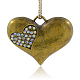 (Clearance Sale)Antique Bronze Plated Alloy Rhinestone Heart Pendants ALRI-J076-28AB-NF-1