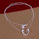 Trendy Silver Plated Brass Heart Pendant Necklaces For Women NJEW-BB12765-2