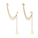 304 Stainless Steel Safety Chains Dangle Stud Earrings with Ear Cuff EJEW-JE04922-01-3