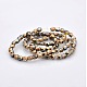 Half Plated Glass Faceted Drum Beads Strands GLAA-A032-4mm-HP03-2