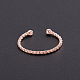 SHEGRACE Classic Real Rose Gold Plated 925 Sterling Silver Twisted Cuff Tail Ring JR295B-3