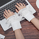 GORGECRAFT 2PCS 220mm Wide Lolita Lace Cuffs Steampunk Wrist Cuff Lace Women's Novelty Gloves Prom Gloves for Women Driving Wedding Party Dress (White) AJEW-WH0248-45A-6