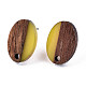 Accessoires de boucles d'oreilles en résine et bois de noyer MAK-N032-004A-A03-2
