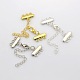 3 Strands 6-Hole Plating Zinc Alloy and Brass Ends with Chains PALLOY-N0102-01-1