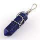 Dyed Natural Lapis Lazuli Stone Double Terminated Pointed Pendants G-R278-45-1