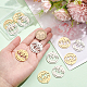 DICOSMETIC 12Pcs 2 Colors Mountain Charms Flat Round with Camel and Moon Star Pendant Gold Plated and Stainless Steel Hollow Charm Pendants for DIY Necklace Bracelet Jewelry Making STAS-DC0011-01-3