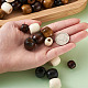 Cheriswelry cuentas de madera natural teñidas WOOD-CW0001-01-LF-8