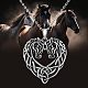 Кулон в виде сердца с конём и узлом викингов из сплава&nbsp;FS-WG2DD1C-01-1