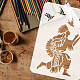 Fingerinspire stencil per pittura con nativi indiani e uccelli DIY-WH0396-500-3