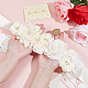 Цветочный атласный пояс для невесты для свадебного платья AJEW-WH0678-91-3